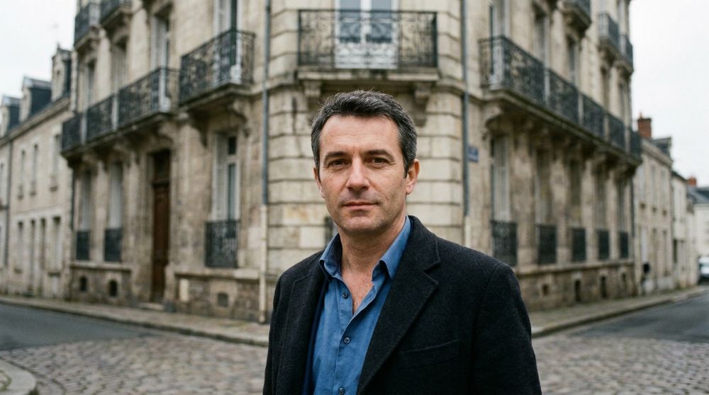 Un investisseur devant l'immeuble de son bien locatif